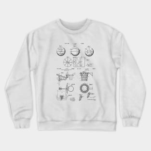 Basketball Lovers Gift - Patent Blueprints Crewneck Sweatshirt